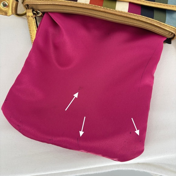 Coach Julia Legacy Striped Swingpack Crossbody Bag Gold Multicolor Eclectic - Picture 14 of 15